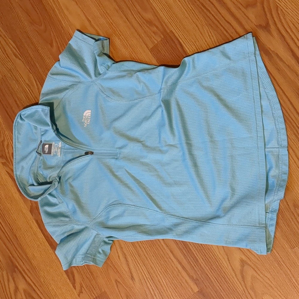 The North Face Light Blue Short Sleeve Half-Zip Performance Top